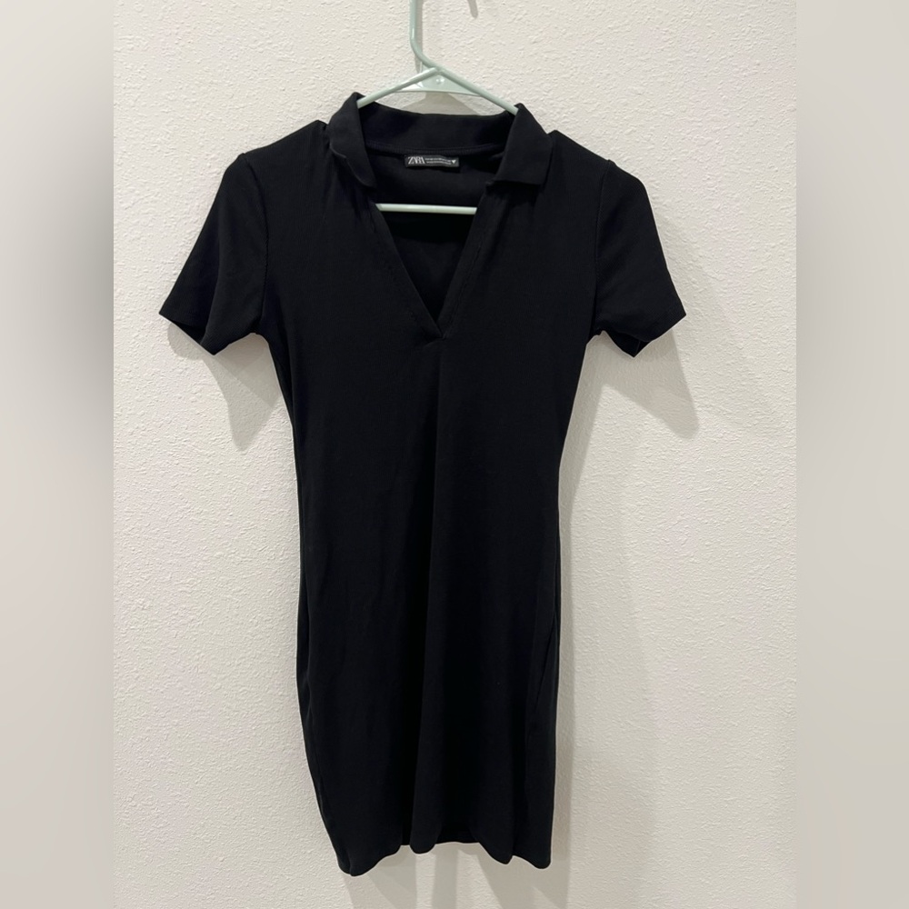 Black Polo Collar Women's Dress